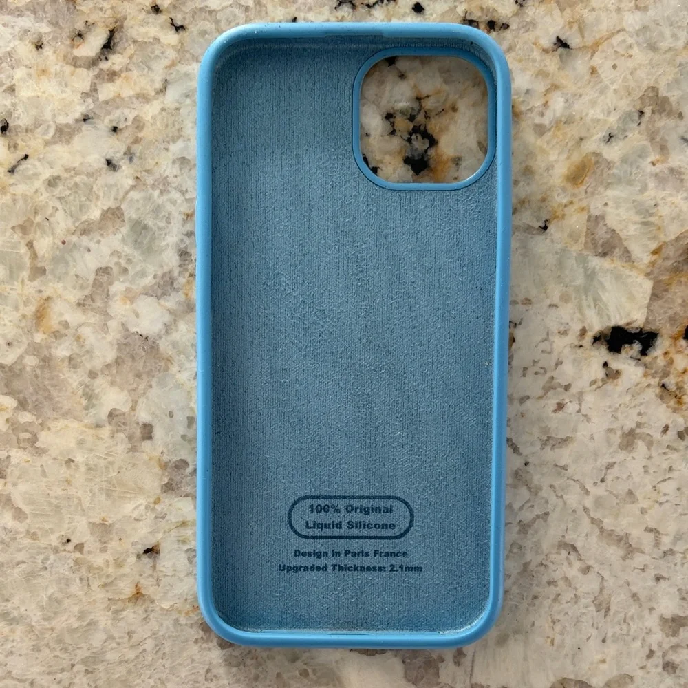 Blue Silicone Phone 14 Case